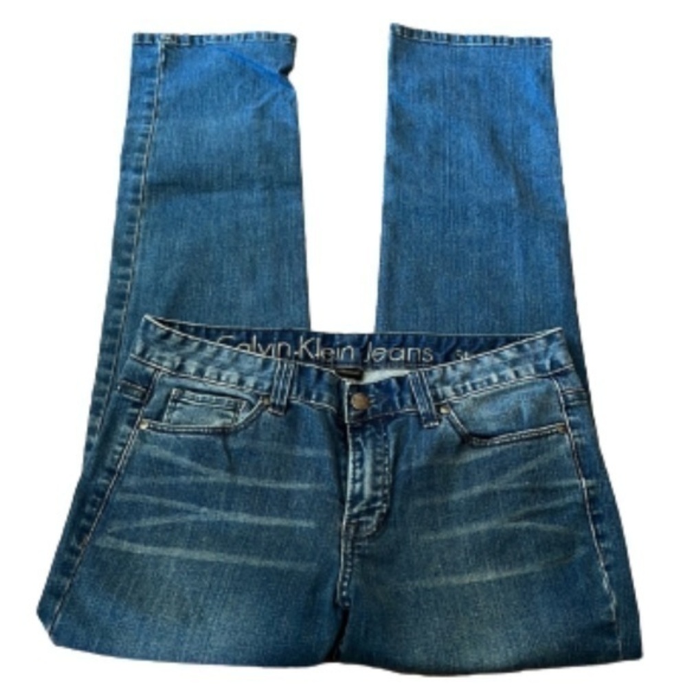 Calvin Klein Jeans straight leg blue jeans size 8
